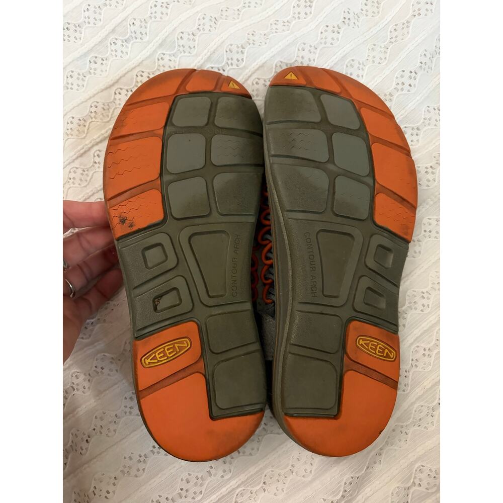 KEEN UNEEK Gray Orange Cord Sandals Shoes Men's 9.5 Women's 11 Hiking - Picture 6 of 8